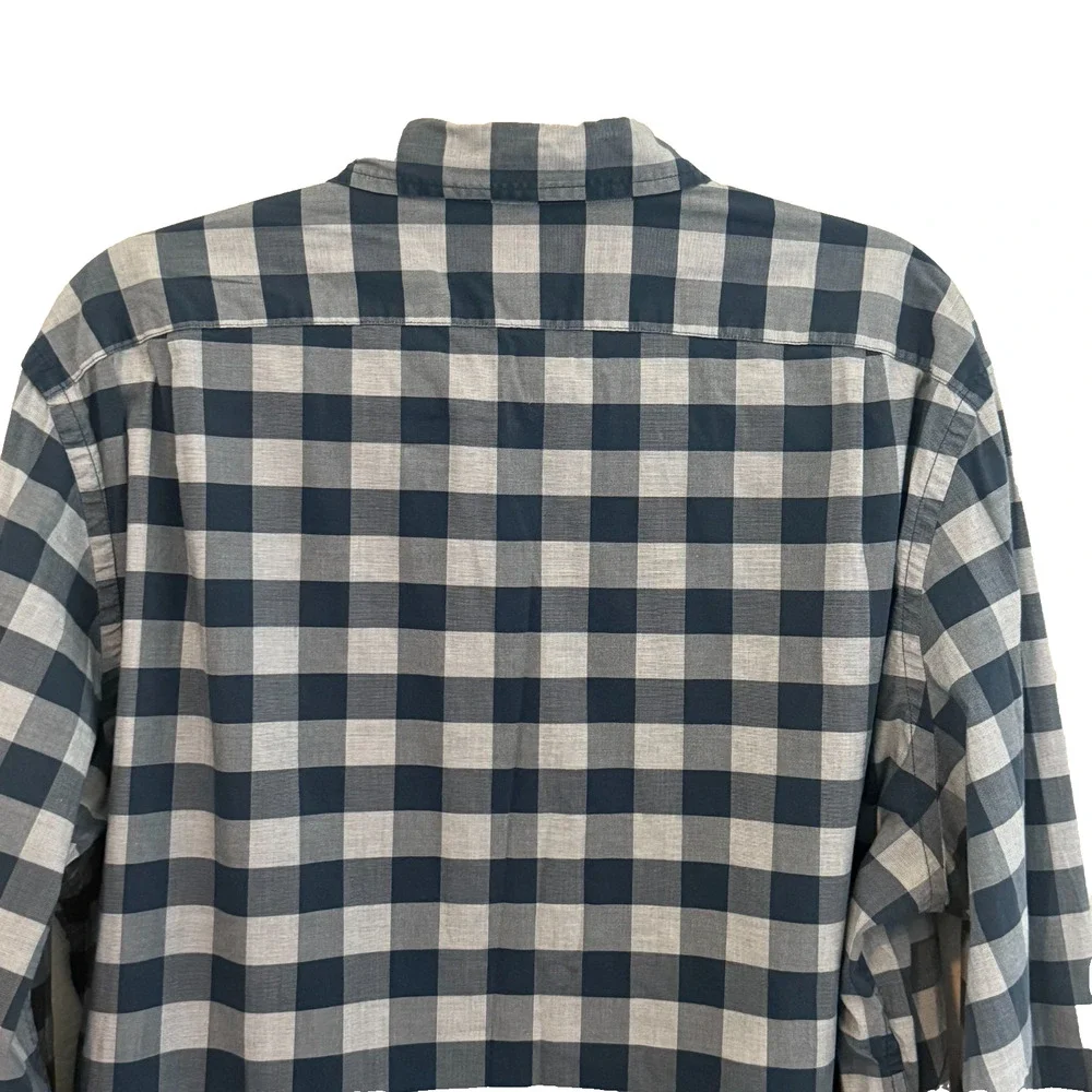 J.Crew Mens XL Flex Washed Button Down Shirt Blue Check Plaid LongSleeve Classic